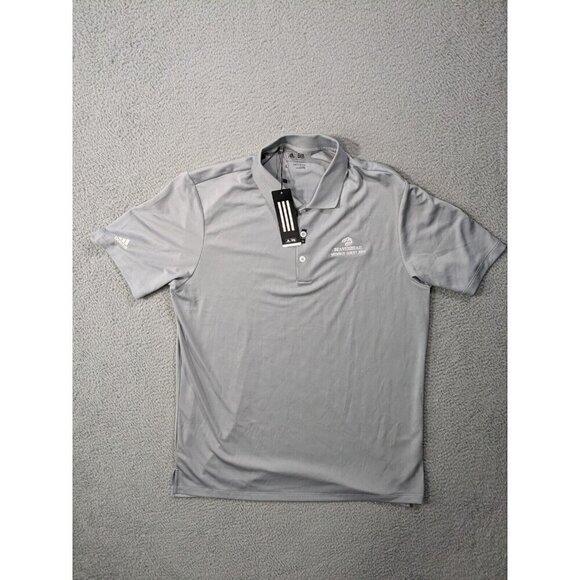 Adidas Performance Polo Shirt Mens Large Golf UPF 30 Beaverhead Logo Gray - Picture 1 of 13